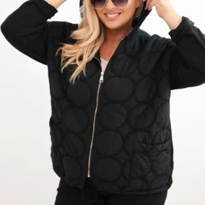 Moteriška Plus Size medvilninė džemperis su užtrauktuku