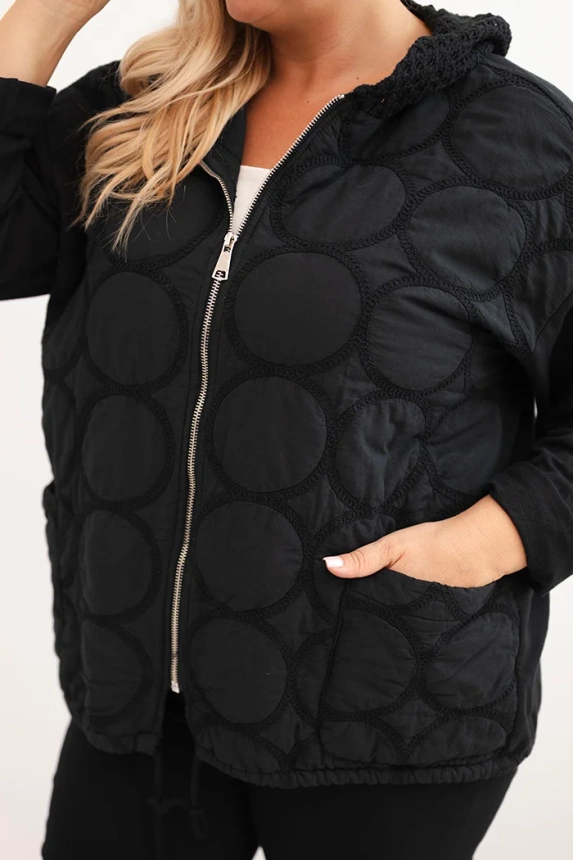 34811_4 Moteriška Plus Size medvilninė džemperis su užtrauktuku - Image 4