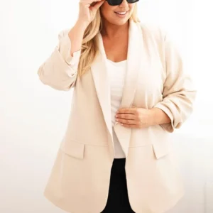 Moteriška švarkas Plus Size elegantiškas bežinis