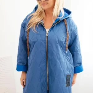 Moteriška Plus Size pamušaluota striukė su gobtuvu ir užrašu HOPE šviesiai