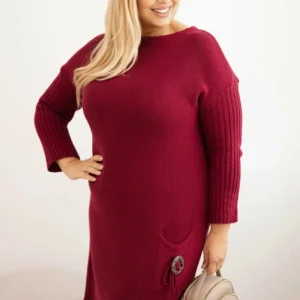 Moteriška plius dydžio megztinė su moheriu oversize su kišene