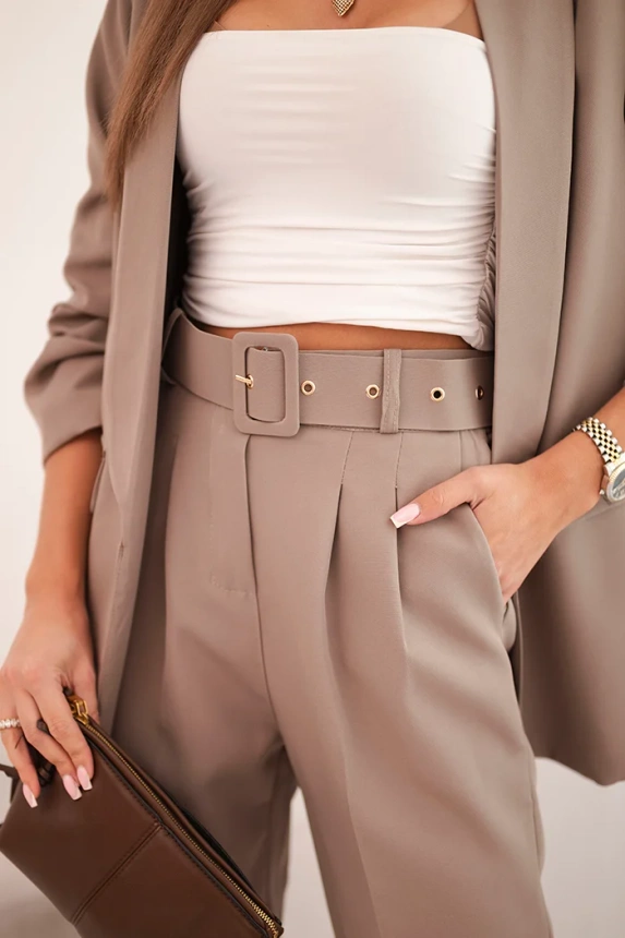 34931_4 Elegantiškas kostiumas su kelnėmis fango - Image 4