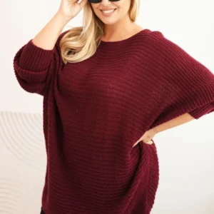 Moteriškas Plus Size megztinis su moheriu pončo