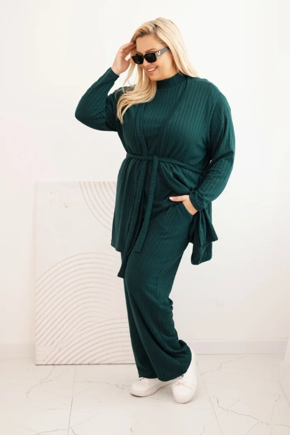 35046_3 Damenų Plus Size 3 dalių tamsiai