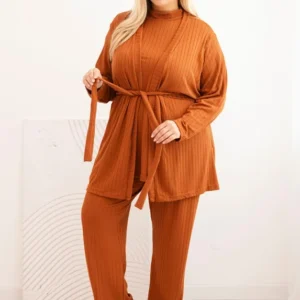 Moteriška Plus Size 3 dalių kamelinis
