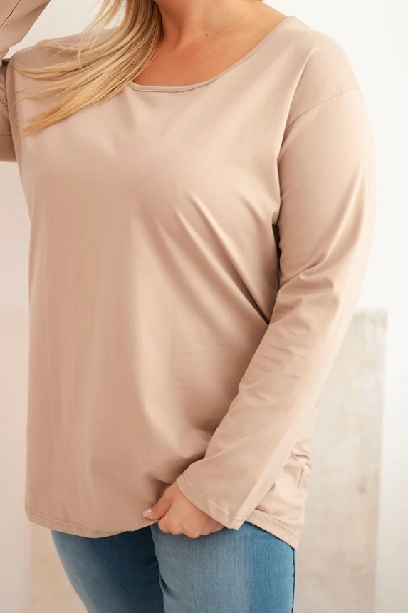 35066_4 Moteriška bliuska Plus Size su laiveliu iškirpte fango - Image 4