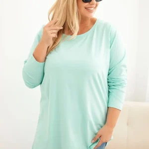 Moteriška Plus Size medvilninė bluzonė su apvaliu iškirpimu