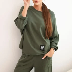 Kokybiškas medvilninis su džemperiu + kelnėmis khaki