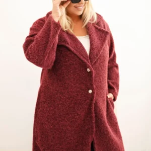 Damska Plus Size vilnonė apsiaustas su dideliu apykakle