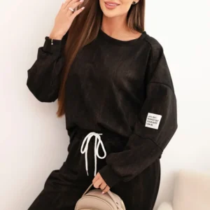 Moteriškas oversize treninginis iš viskozės su nudegimo efektu