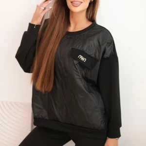 Moteriškas viskozės sportinis kostiumas su siuvinėta palaidine ir kelnėmis