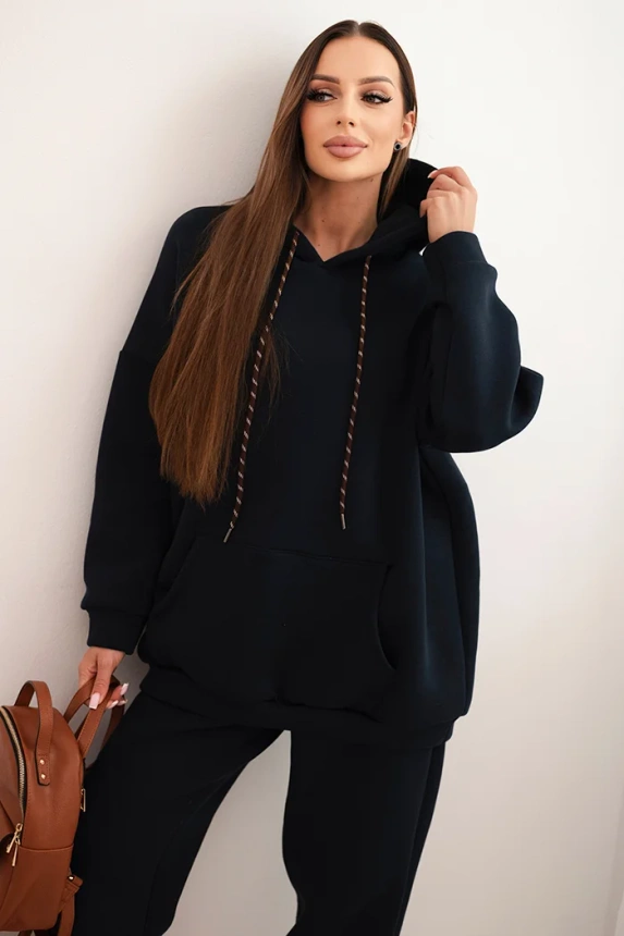 35418_3 Moteriškas šiltas medvilninis treningas su gobtuvu