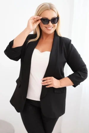 Moteriška švarkas Plus Size be užsegimo su pamušalu XL/2XL