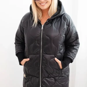 Moteriška žiemos striukė Plus Size su gobtuvu