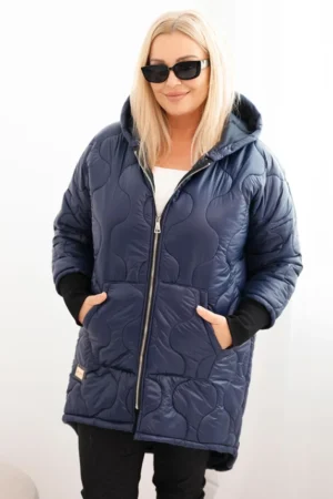 Moteriška žieminė striukė Plus Size su gobtuvu