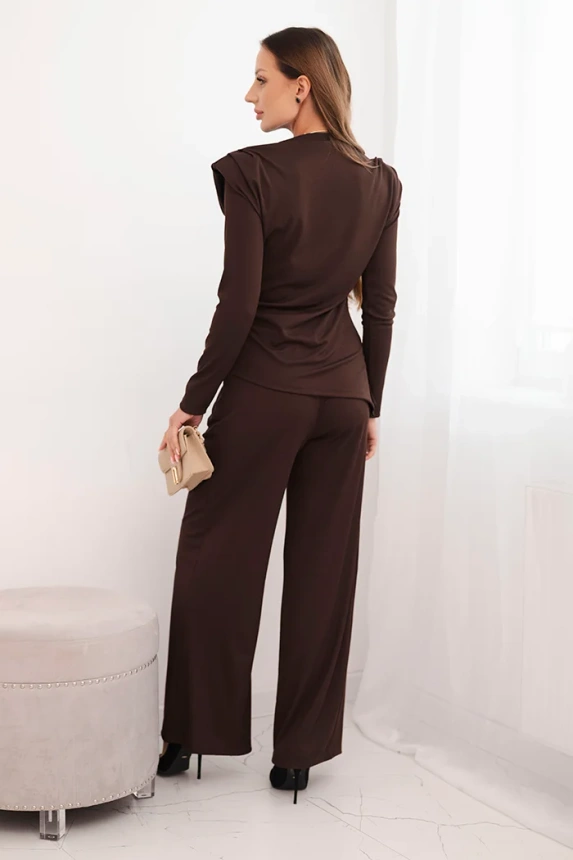 35729_2 Moteriškas iš medvilnės su palaidine ir plačiomis kelnėmis - Image 3