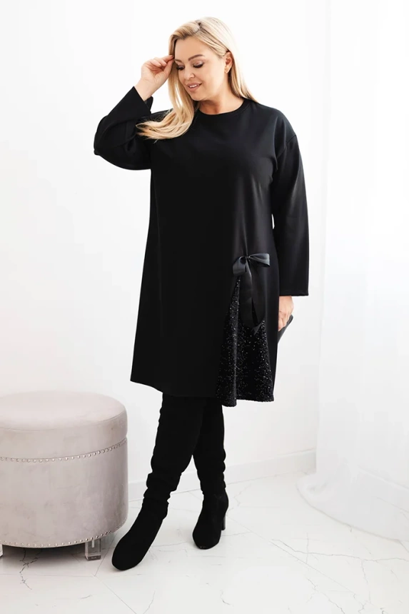 35783_1 Moteriška Plus Size suknelė su dekoratyvine sequinų juostele - Image 2