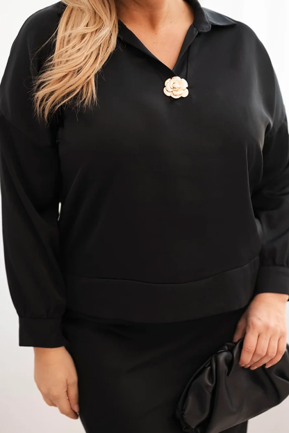 35797_4 Moteriškas Plus Size su satino blizgesiu ir nėriniais - Image 4