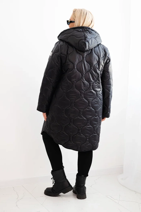 35798_2 Moteriška žieminė striukė Plus Size su gobtuvu - Image 3