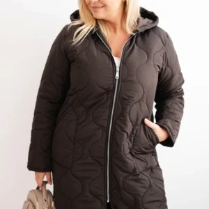 Moteriška žieminė striukė Plus Size su gobtuvu