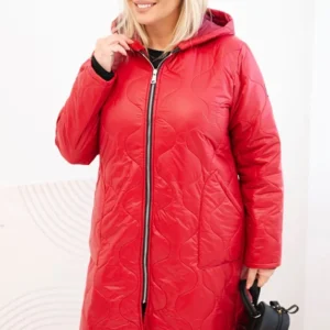 Moteriška Plus Size žieminė pūkinė striukė su gobtuvu