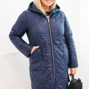 Moteriška Plus Size žieminė pamušalinė striukė su gobtuvu