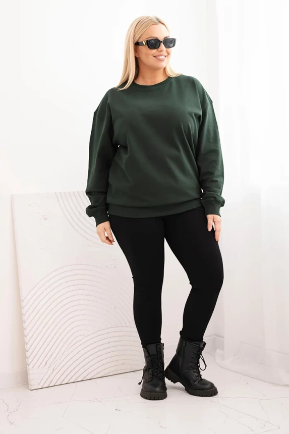 35947_1 Moteriška platiša Plus Size medvilninė basic su apvalia iškirpte tamsiai - Image 2