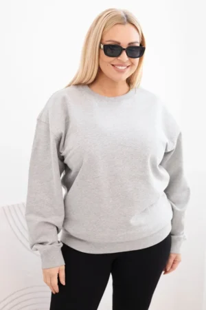 Moteriška pėtelė, Plus Size, medvilninė, basic, su apvaliu iškirpimu