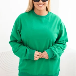 Moteriška pėtelė bluzonė Plus Size medvilninė basic su apvaliu iškirpimu