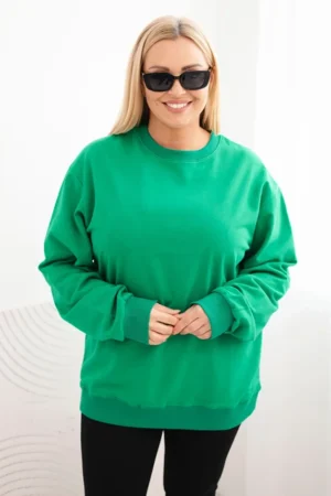 Moteriška pėtelė bluzonė Plus Size medvilninė basic su apvaliu iškirpimu
