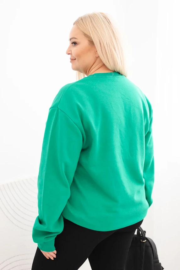 35957_2 Moteriška Plus Size medvilninė basic megztinė su apvaliu iškirpimu šviesiai - Image 3