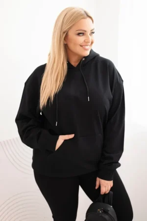 Moteriška pėtelė batus Plus Size medvilninė su gobtuvu ir kengūros kišene