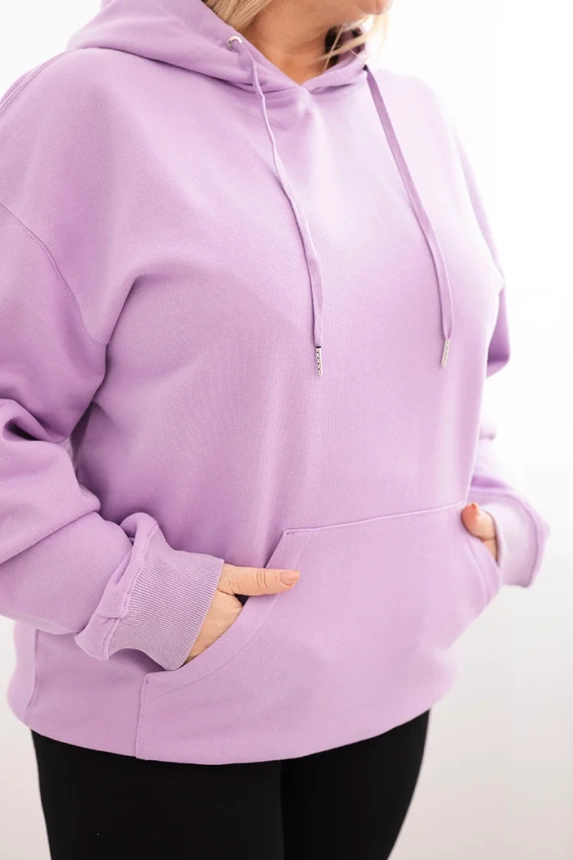 35985_3 Moteriška pėtelė su gobtuvu ir kengūros kišene Plus Size medvilninė - Image 4