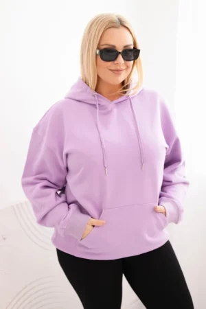 Moteriška pėtelė su gobtuvu ir kengūros kišene Plus Size medvilninė