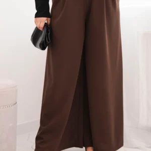 Moteriškos Plus Size kelnės su plačiais kojų raštais ir diržu