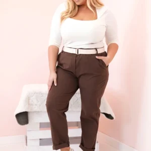 Moteriškos kelnes Punto Milano Winter Plus Size su diržu