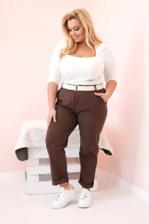 Moteriškos kelnes Punto Milano Winter Plus Size su diržu