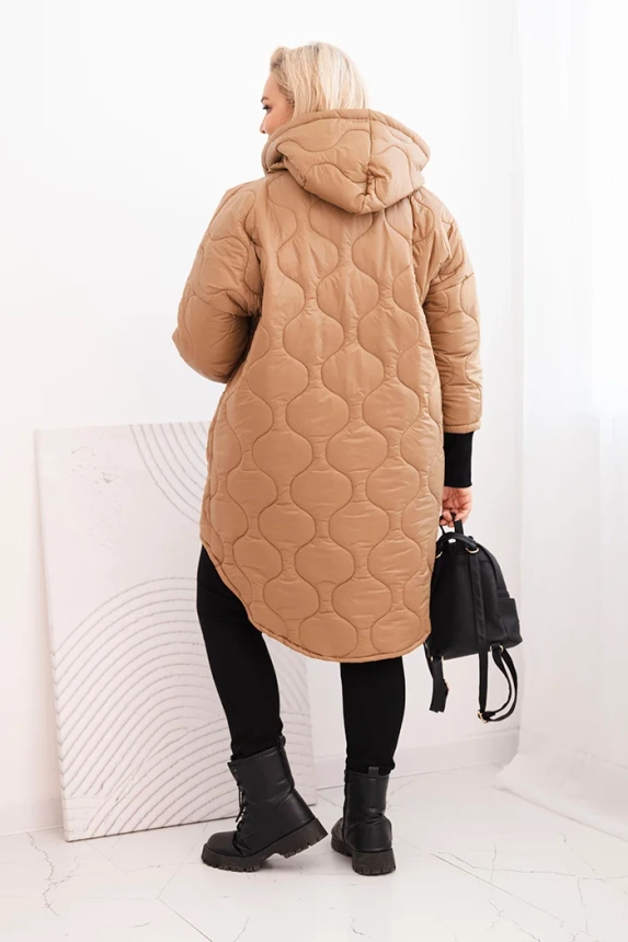 36053_2 Moteriška žieminė striukė Plus Size su gobtuvu - Image 3