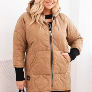 Moteriška žieminė striukė Plus Size su gobtuvu