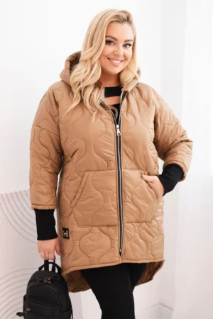 Moteriška žieminė striukė Plus Size su gobtuvu