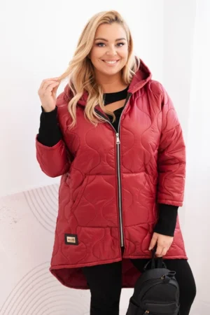 Moteriška žieminė striukė Plus Size su gobtuvu