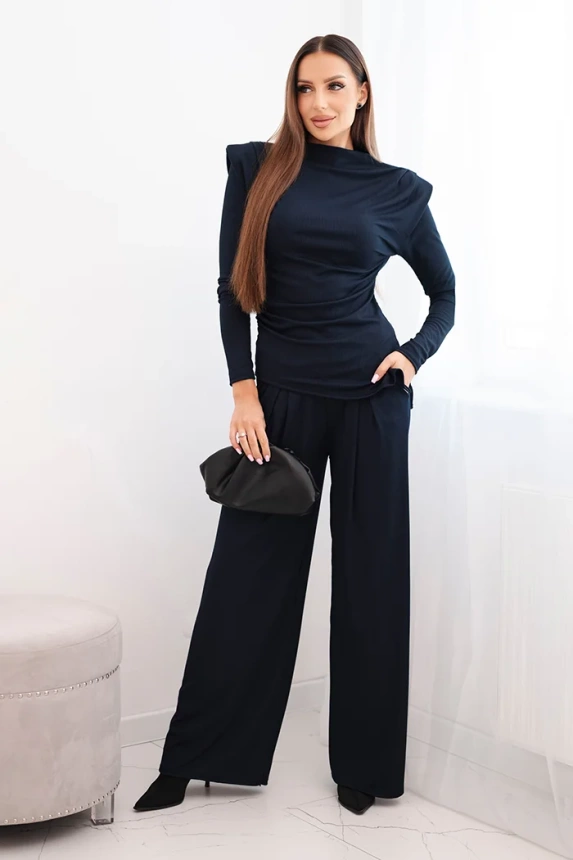 36117_1 Moteriškas iš medvilnės su palaidine ir plačiomis kelnėmis - Image 2