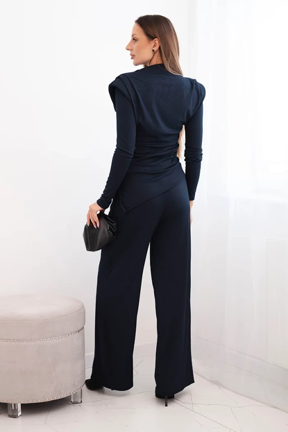 36117_2 Moteriškas iš medvilnės su palaidine ir plačiomis kelnėmis - Image 3