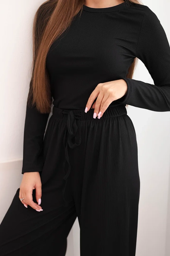 36134_4 Moteriškas iš viskozės su palaidine ir plačiomis kelnėmis - Image 4