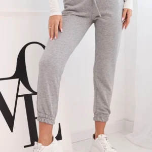 Moteriškos medvilninės kelnės su gumyte juosmenyje