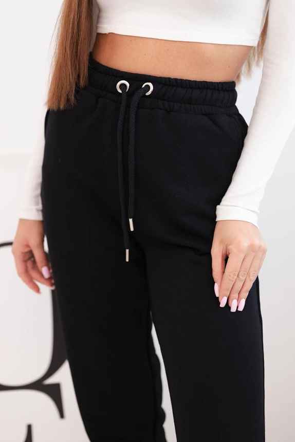 36307_4 Moteriškos medvilninės kelnės su guma juosmens - Image 4