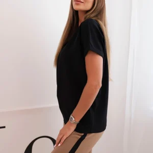 Moteriškas iš medvilnės su marškiniais ir leggingais su šonu