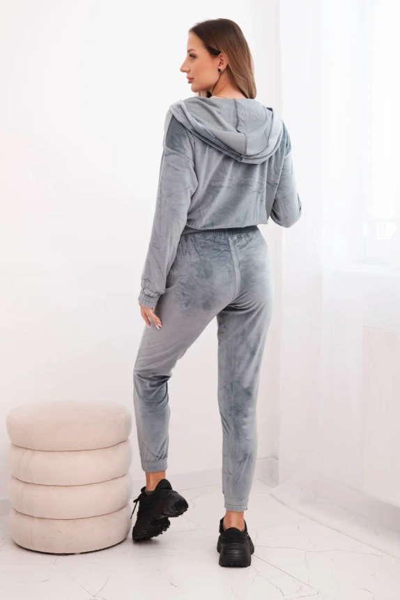 36425_3 Moteriškas 3 dalių medvilninis su džemperiu, topu ir sportinėmis kelnėmis neonas - Image 3