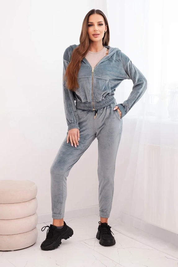 36425_4 Moteriškas 3 dalių medvilninis su džemperiu, topu ir sportinėmis kelnėmis neonas - Image 4