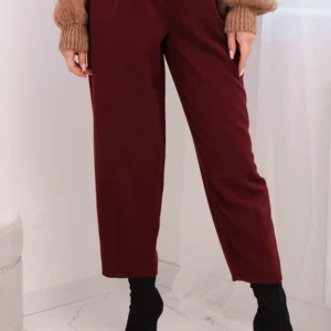 Moteriškos kelnės su aukštu liemeniu ir raukšlėmis